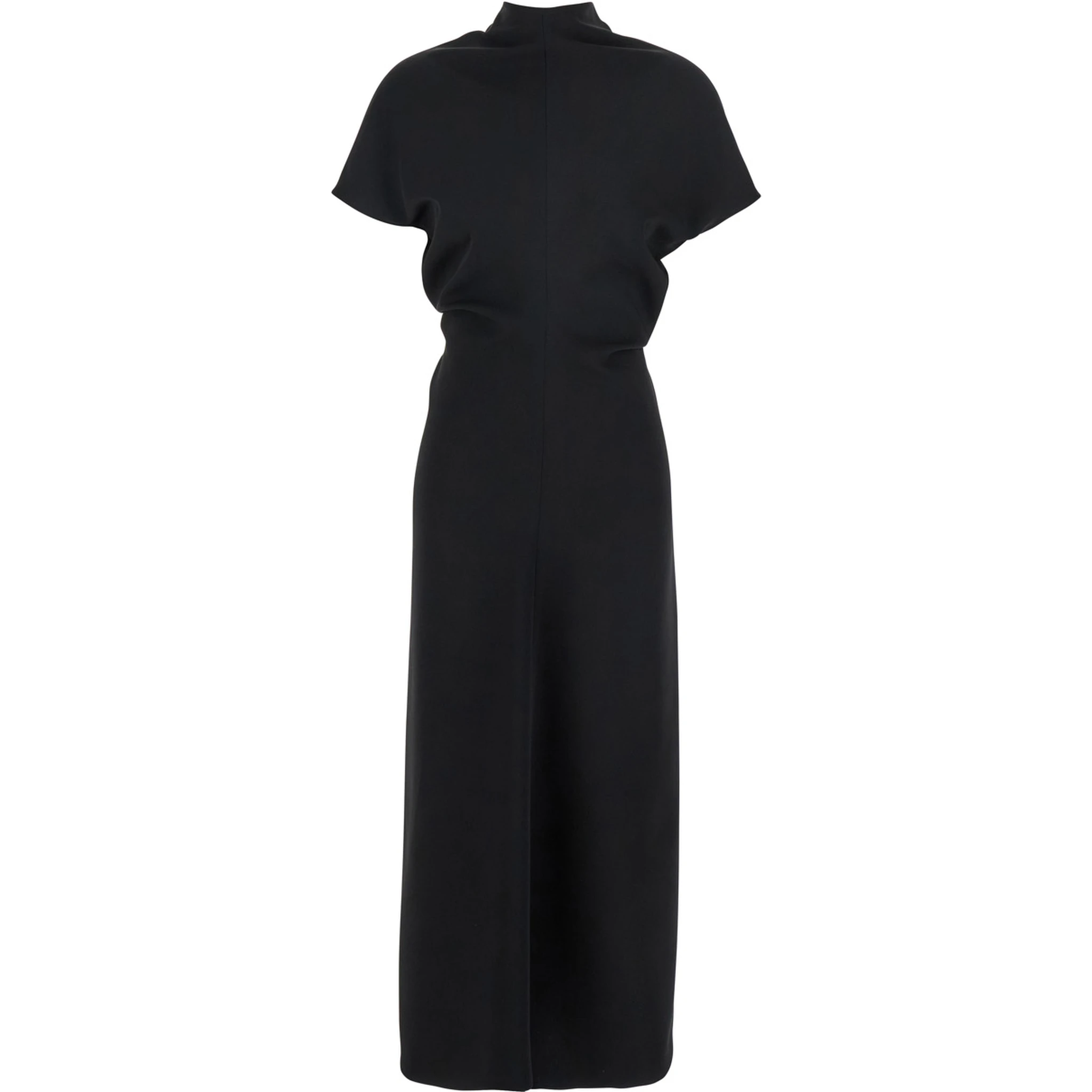 Black High Neck Dress in Cady for Women