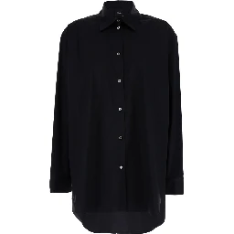 Oversized Black Shirt in Cotton Woman