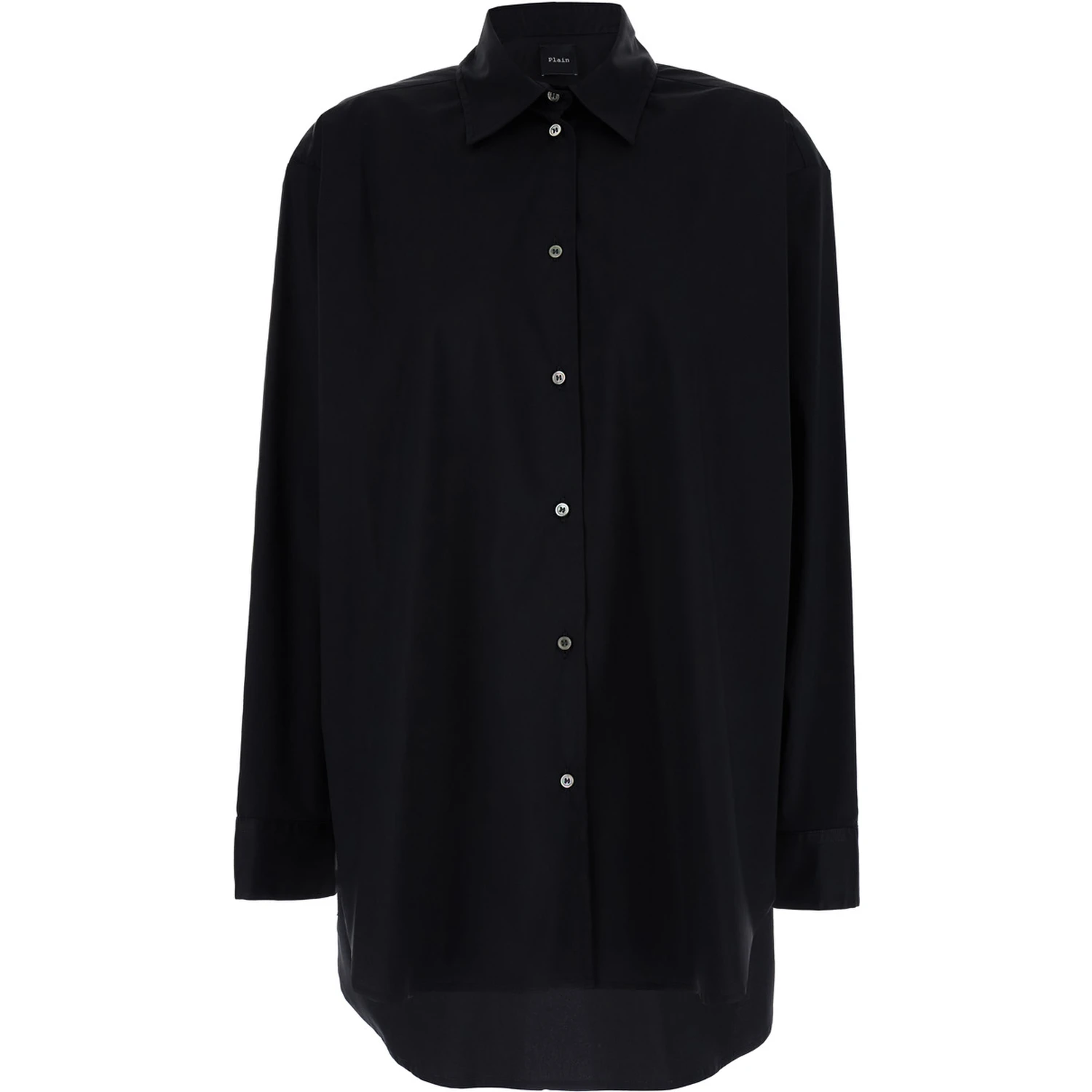 Oversized Black Shirt in Cotton Woman
