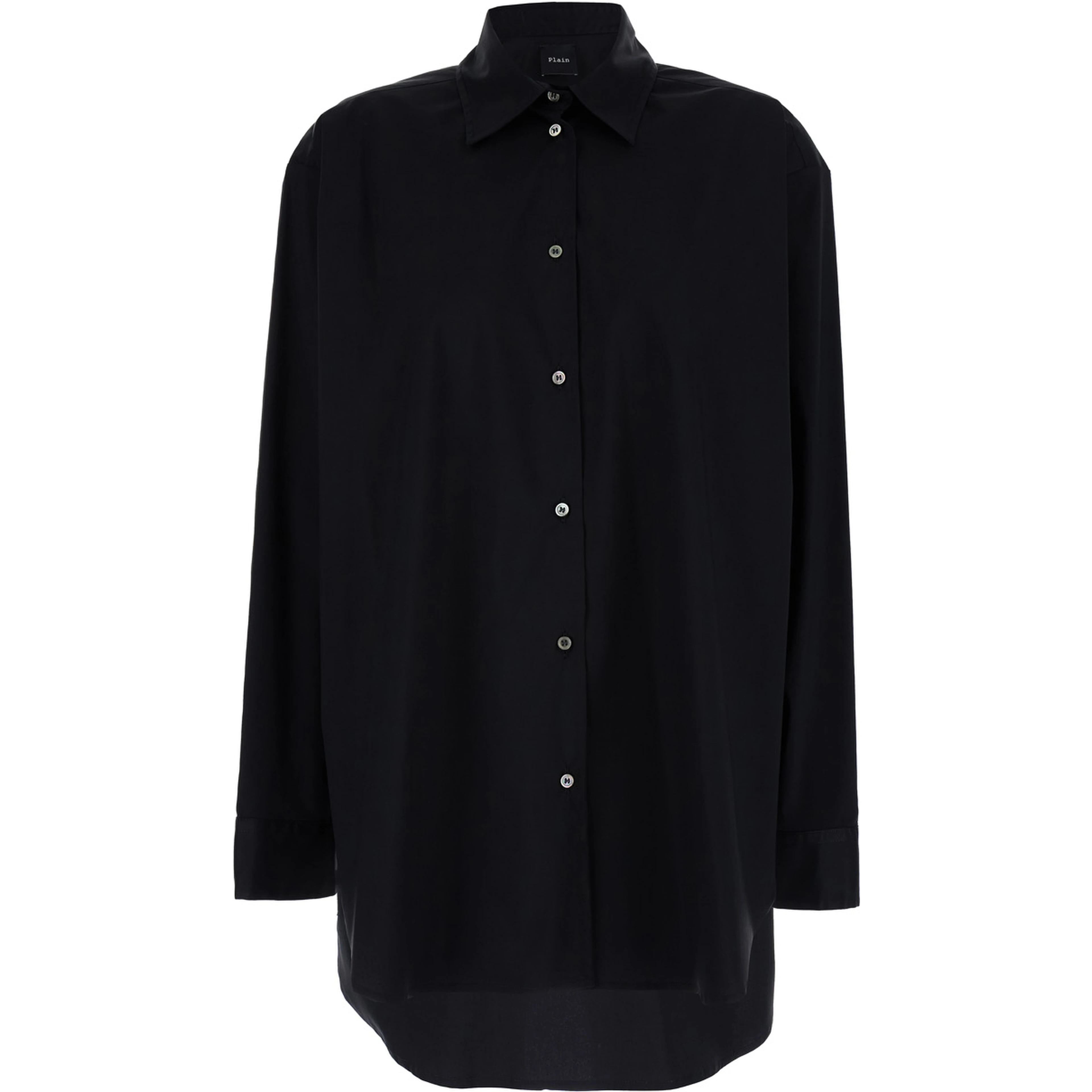 Oversized Black Shirt in Cotton Woman