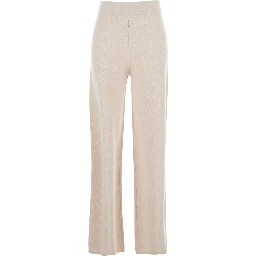 Mortitz Beige Trousers with Elastic Waist in Wool Blend Woman