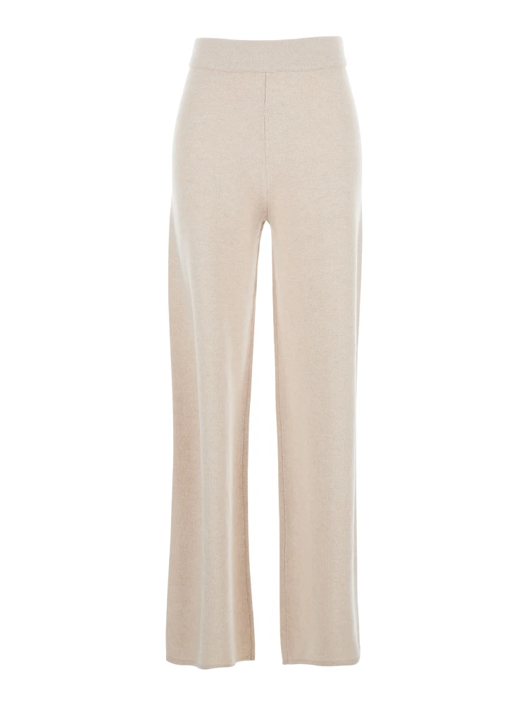 Mortitz Beige Trousers with Elastic Waist in Wool Blend Woman