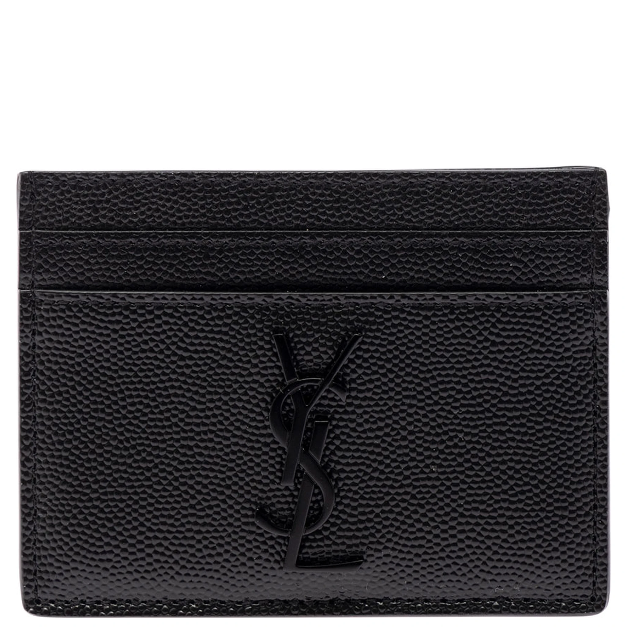 Black Card-Holder with Tonal Cassandre in Grain de Poudre Leather Man