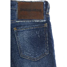 Boss 10 Blue Jeans with Logo Patch on the Rear and Ripped Details in Denim Boy