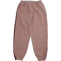 Gino Pink Pants with Elastic Waist and Embroidery on the Side in Cotton Girl