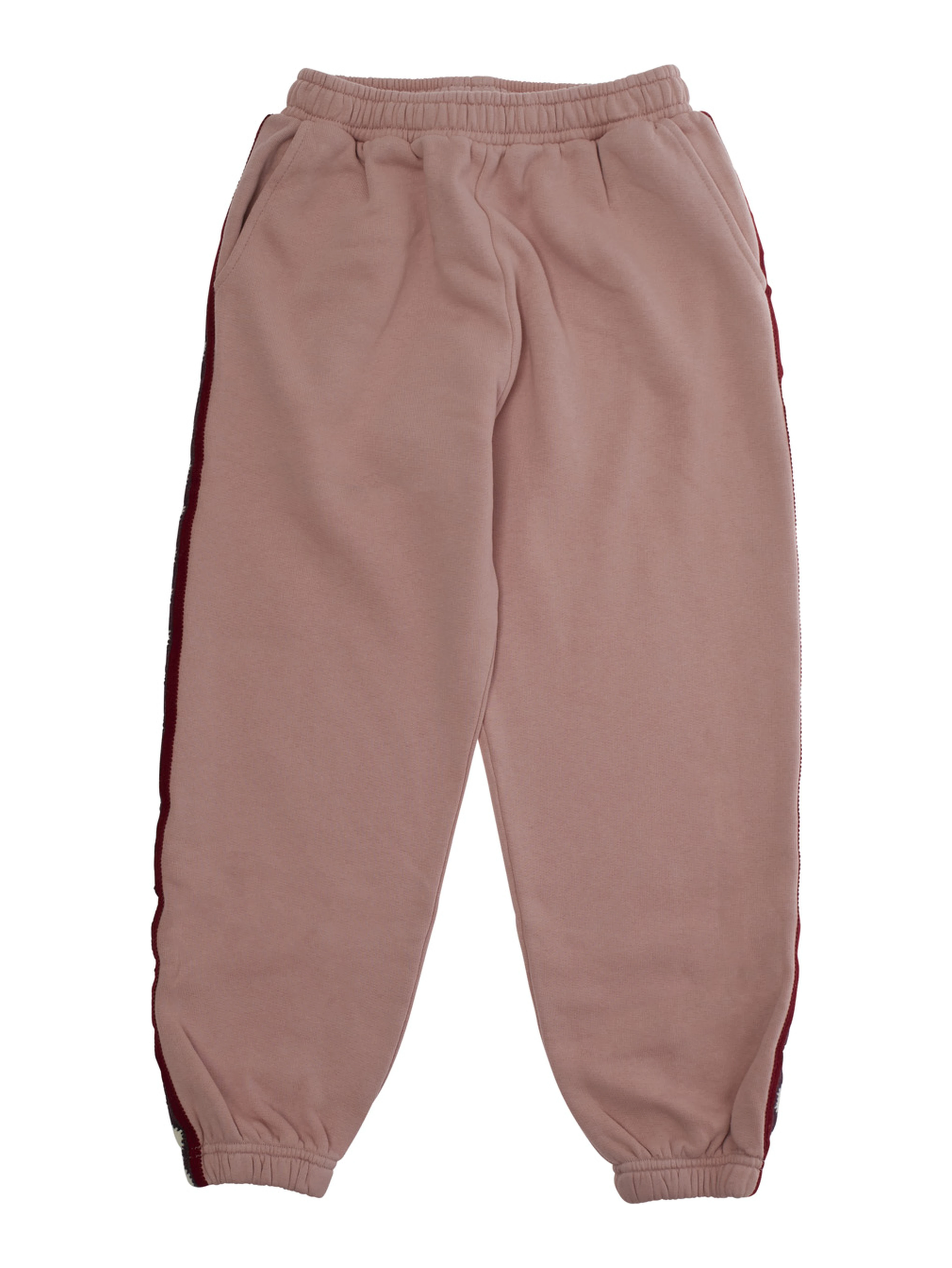 Gino Pink Pants with Elastic Waist and Embroidery on the Side in Cotton Girl