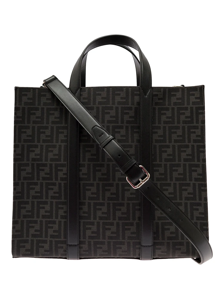 Fendi Mans  Jacquard FF Fabric Shopper  Bag