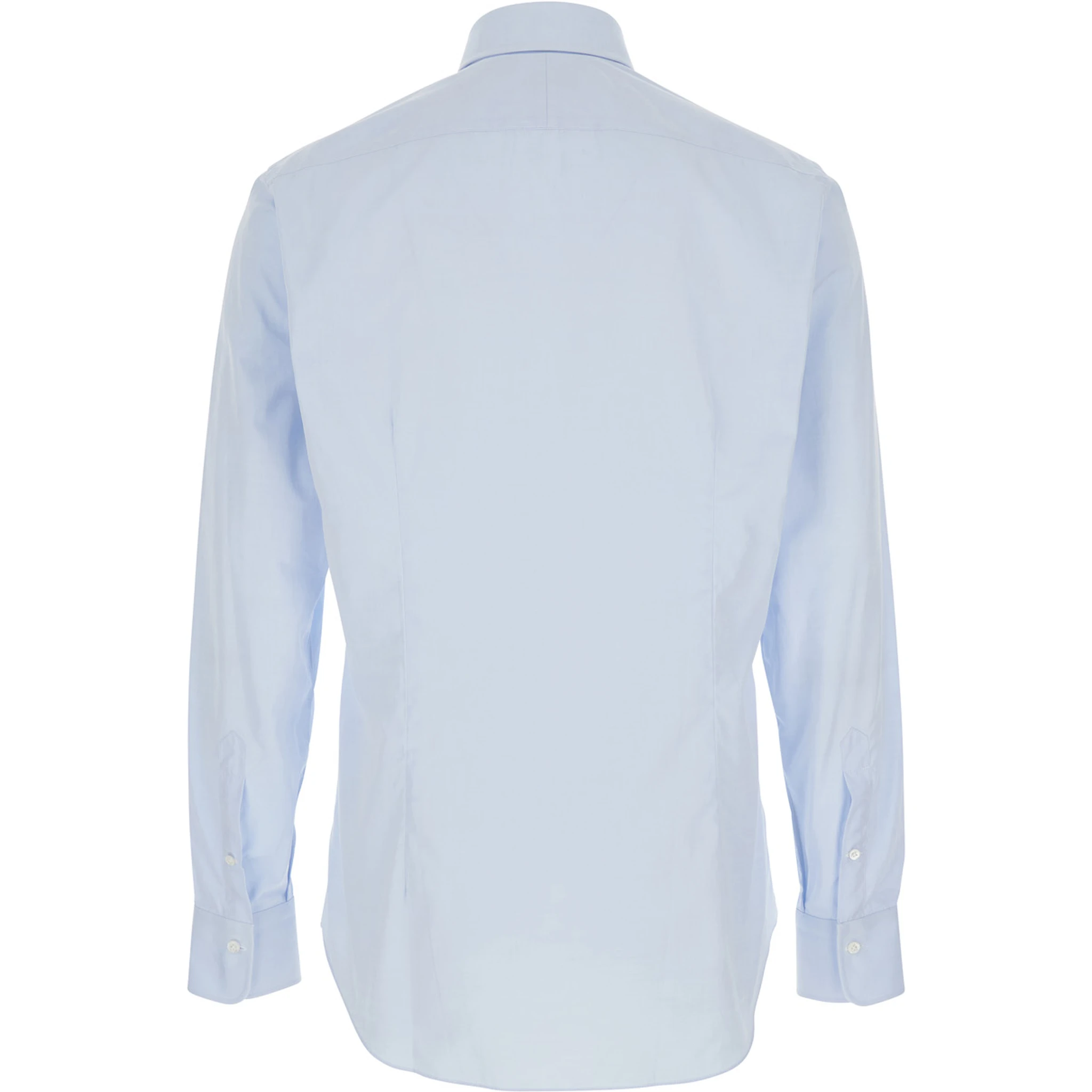 Light Blue Shirt with Classic Collar in Cotton Man