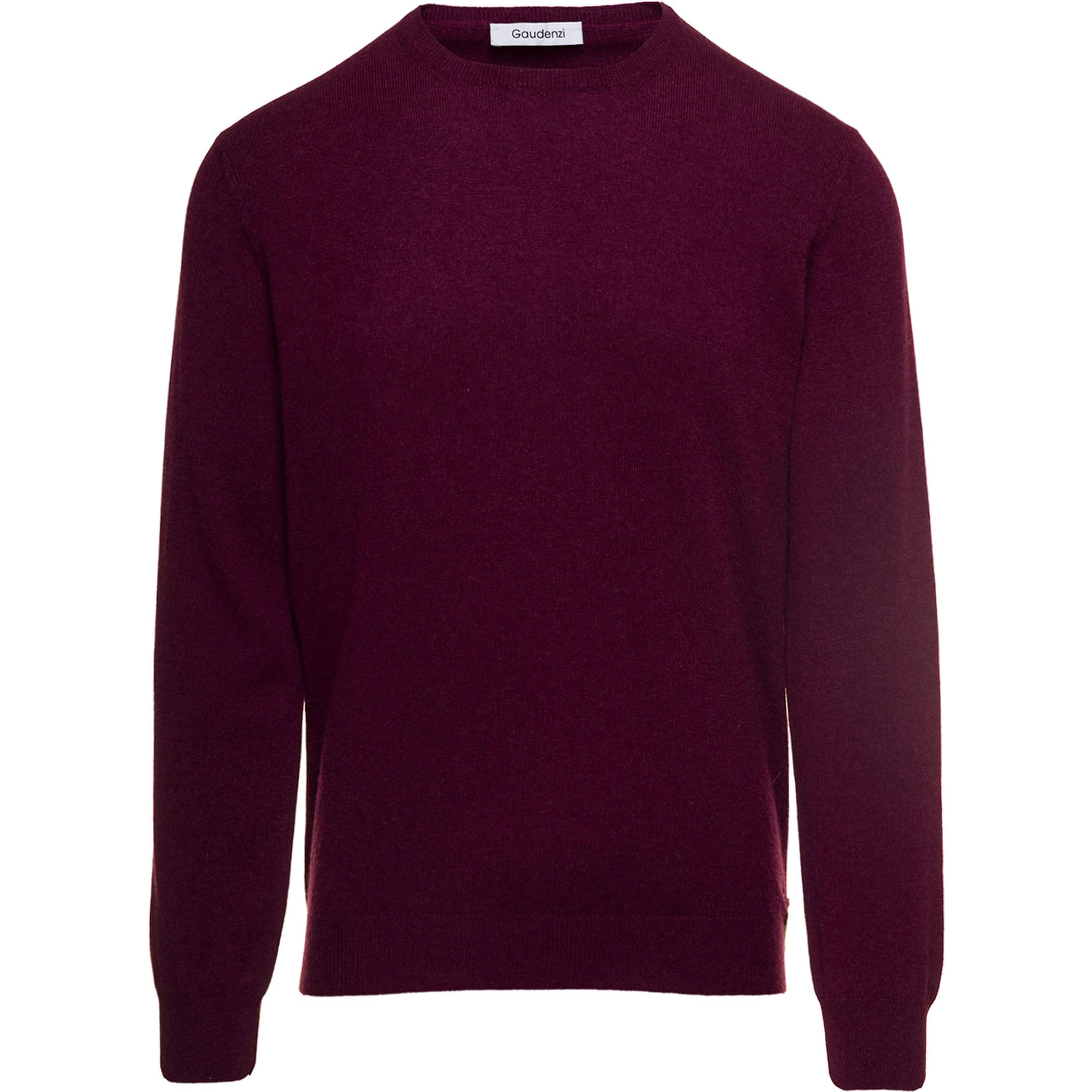 Purplish Red Crewneck Sweater In Cashmere Man Gaudenzi