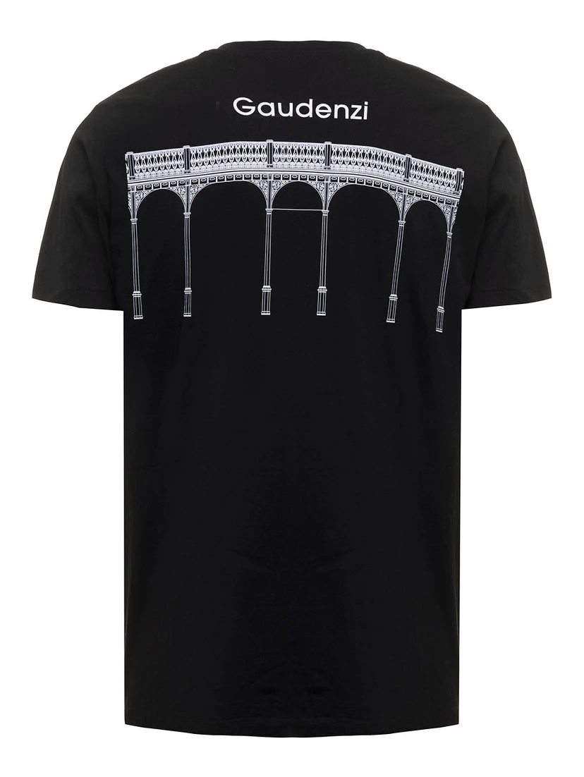 Black Cotton T-shirt with Logo print Gaudenzi Woman