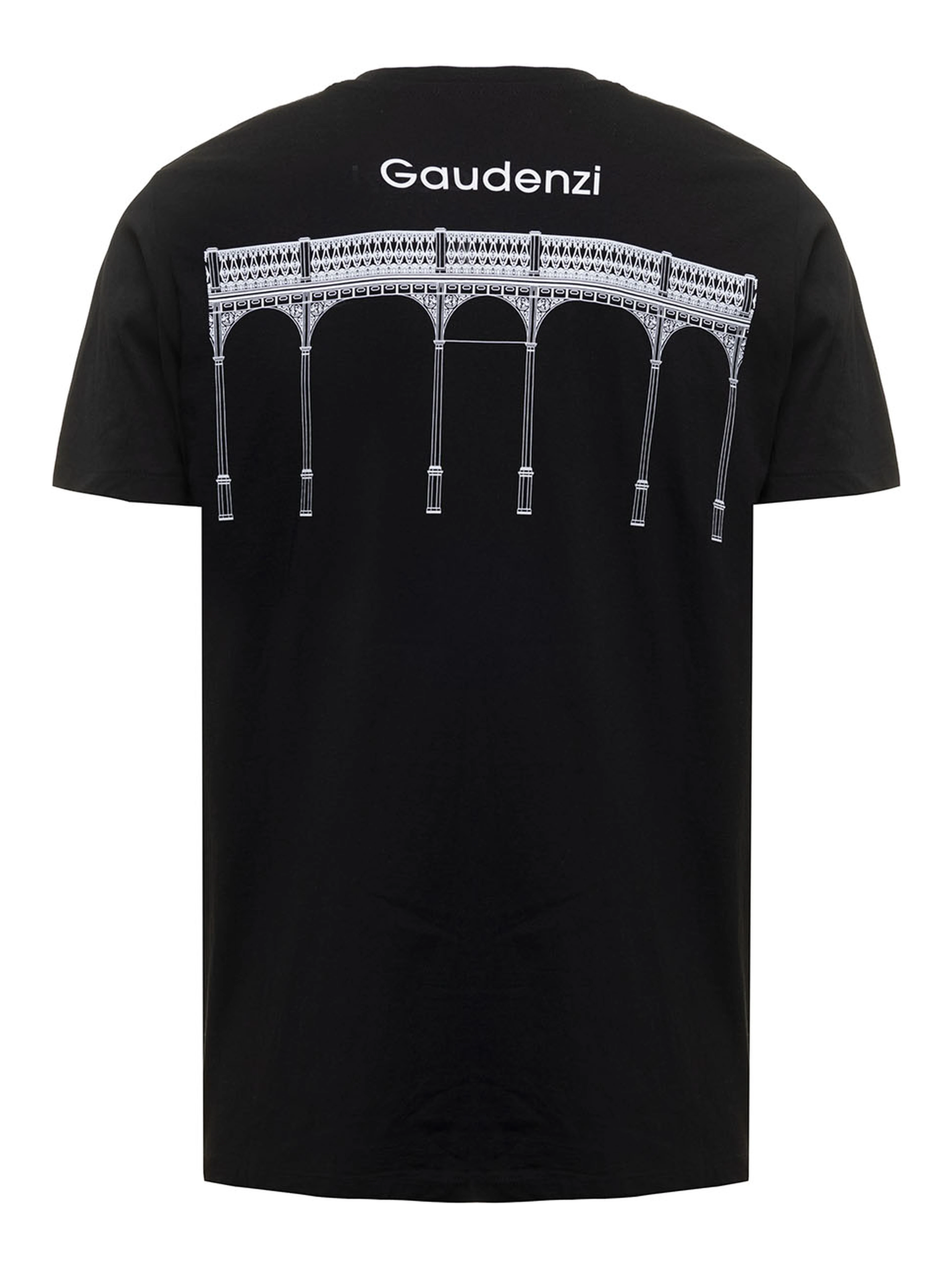 Black Cotton T-shirt with Logo print Gaudenzi Woman