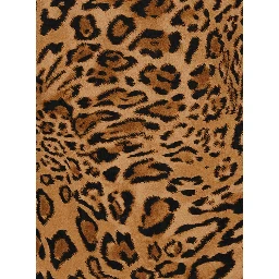 Brown Dress with Round Neck and All-Over Leopard Print in Viscose Woman