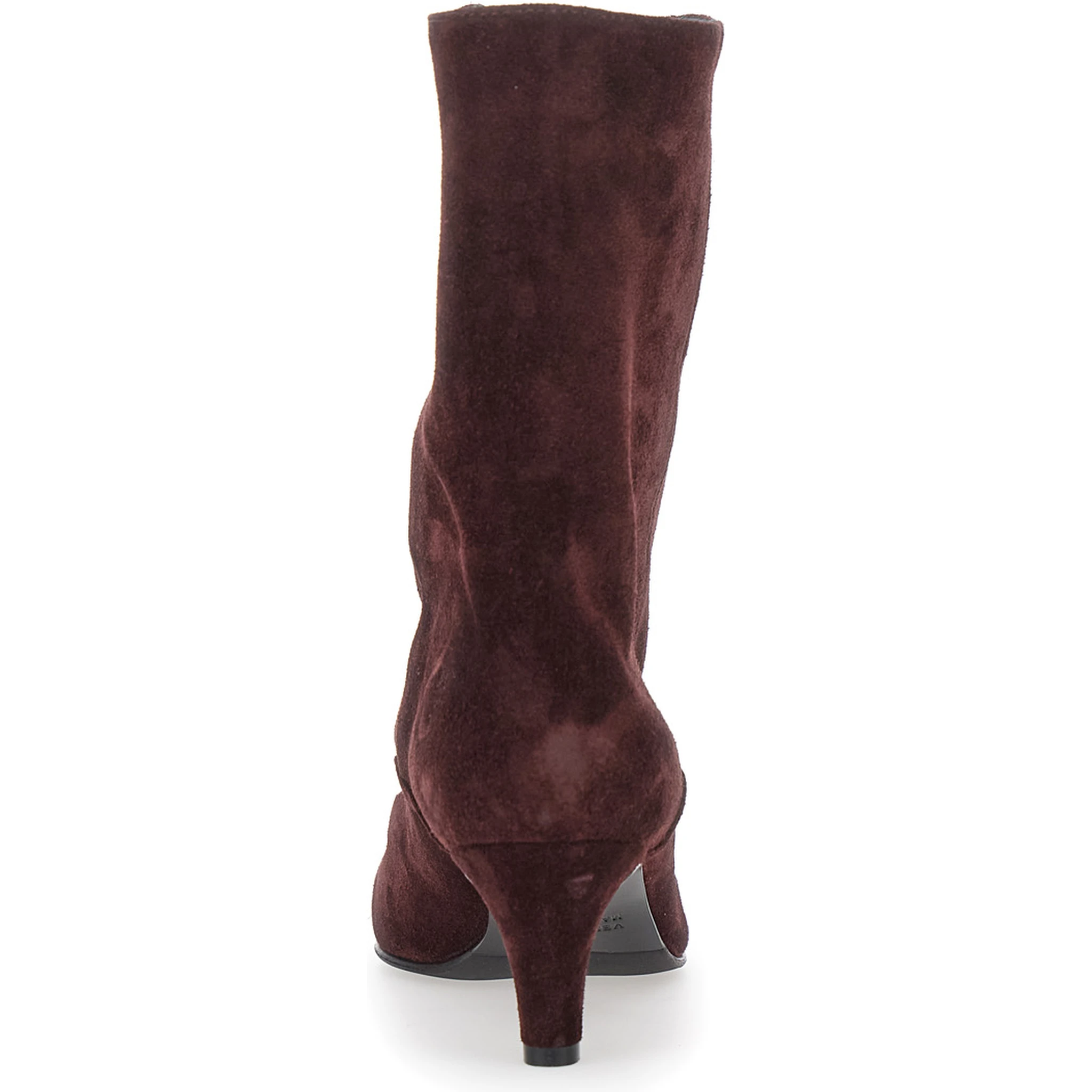 Joelle Bordeaux Ankle Boots with Pointed Design and Low Heel in Suede Woman