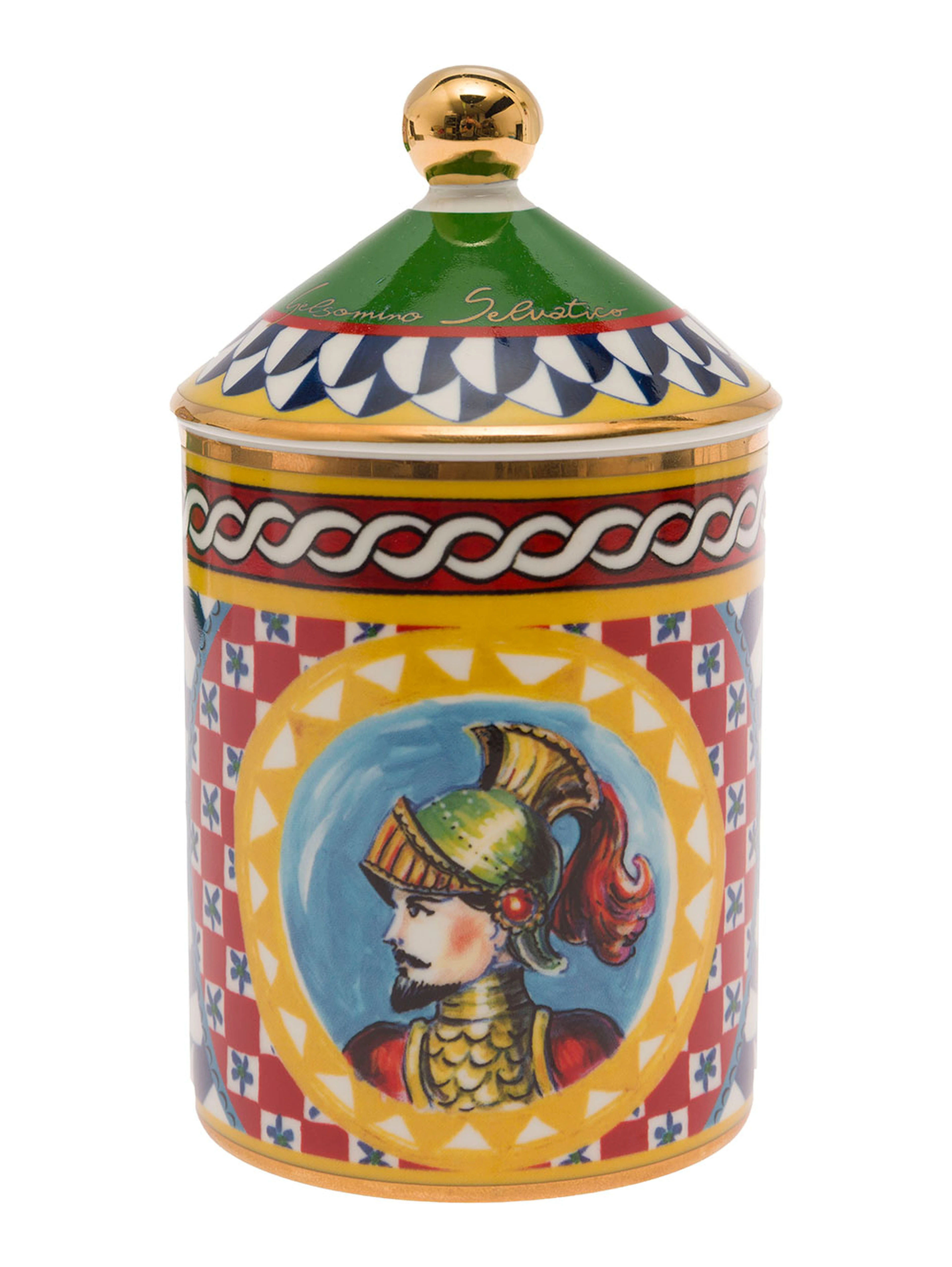 Wild Jasmine Scented Candle with Lid and Carretto Print