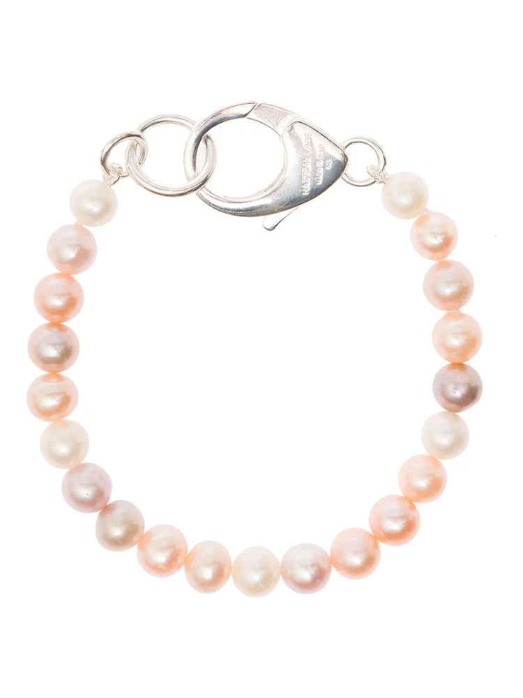 Silver Bracelet with Mixed Pink Freshwater Pearls Woman