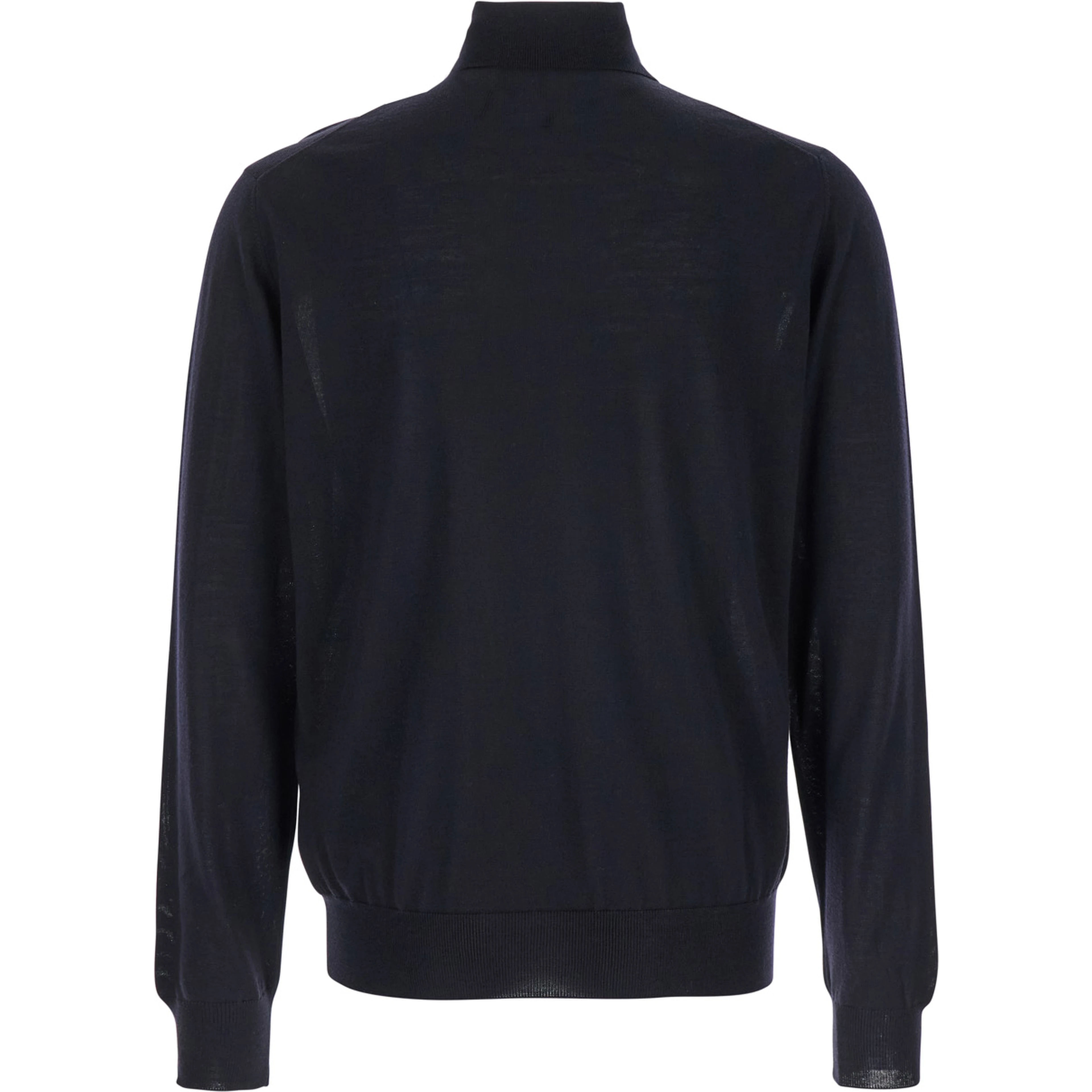 Blue Turtleneck with Long Sleeves in Wool Man