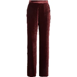 Red Pants with Elastic Waistband in Velvet Woman