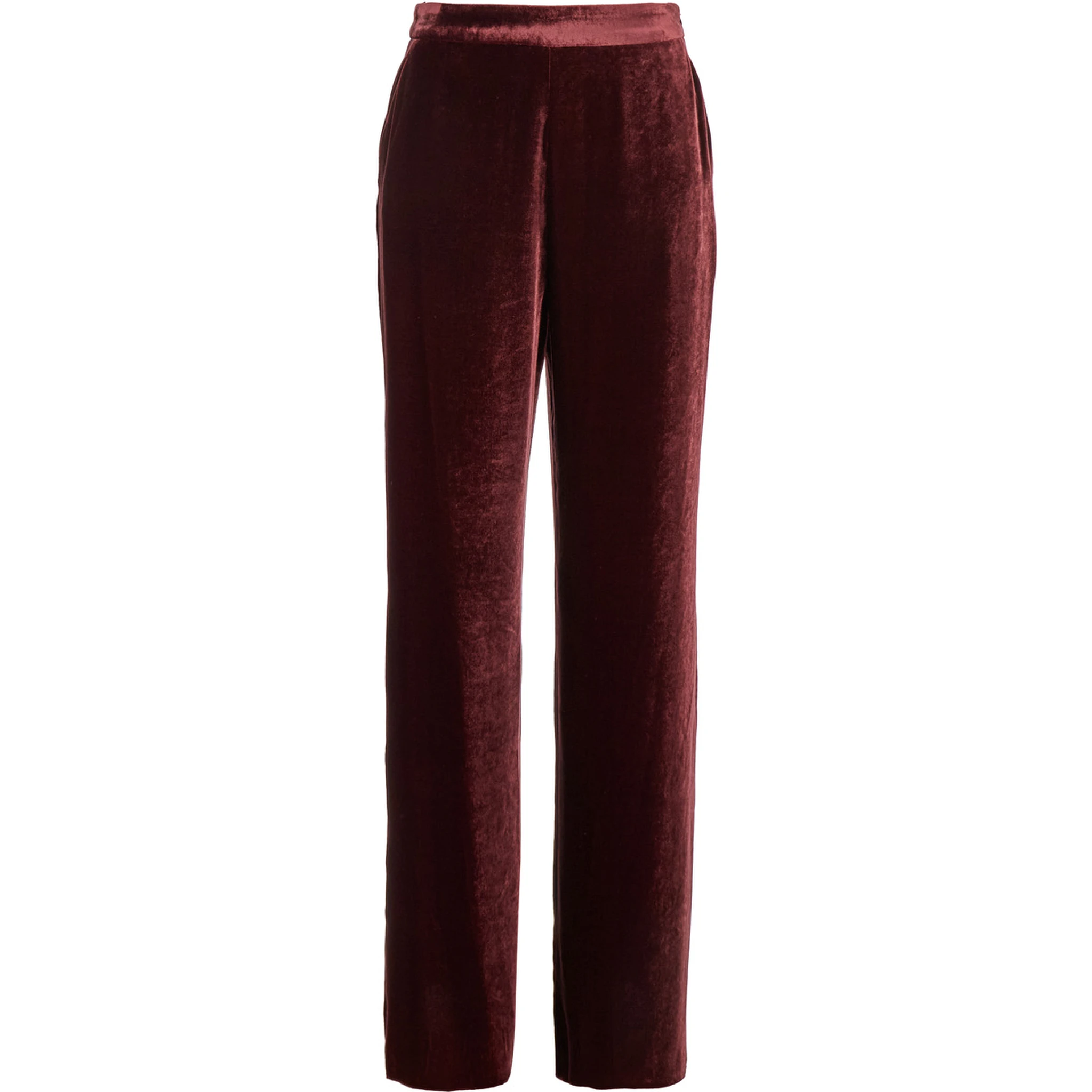 Red Pants with Elastic Waistband in Velvet Woman