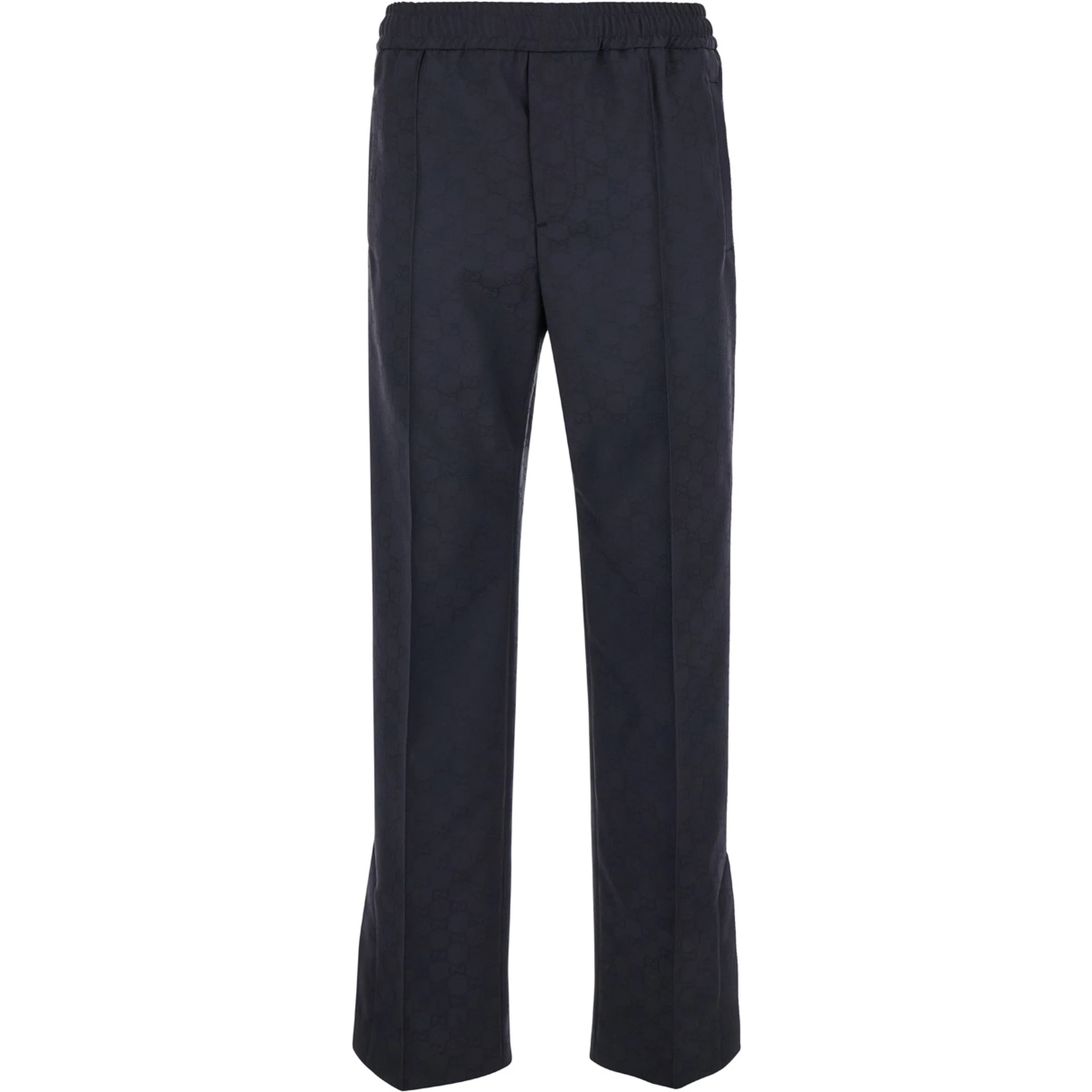 بنطال أزرق بتفاصيل شبكية من قماش GG رجالي