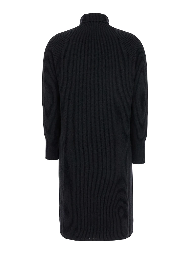 "Ebridi" Ribbed Long Dress in Cashmere in Black Woman alternative