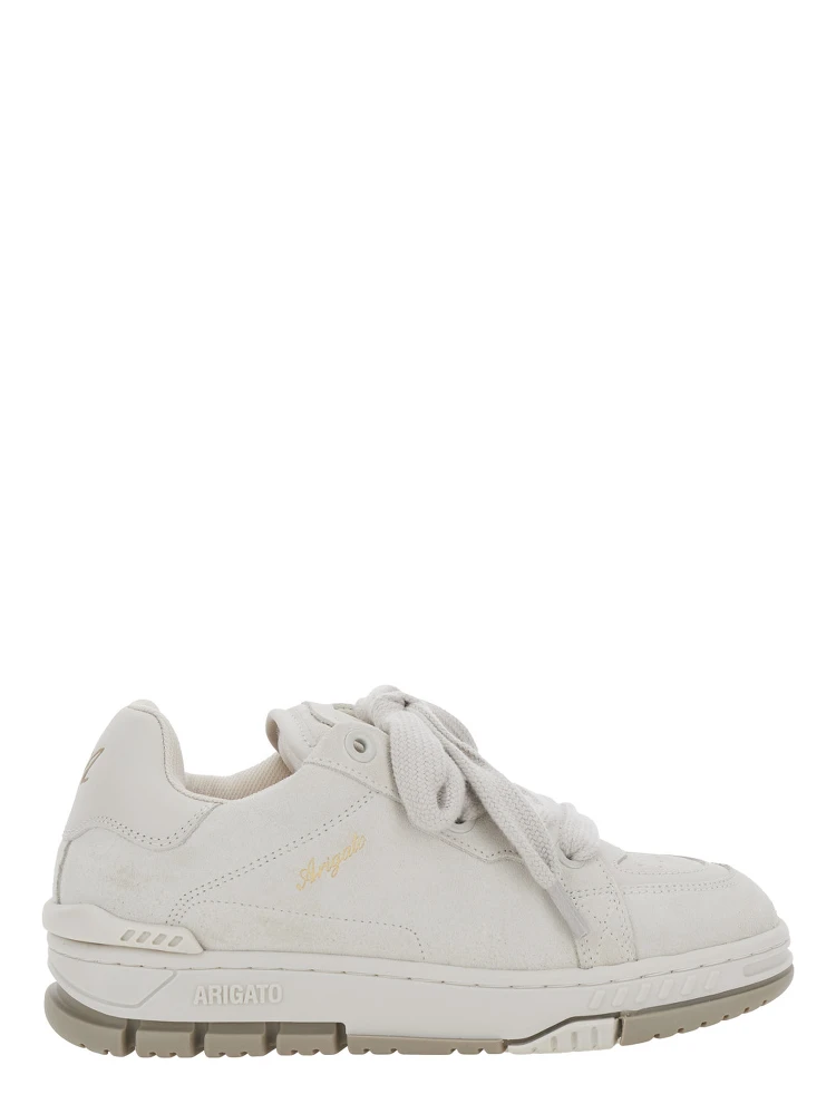 Area Haze White Low Top Sneakers with Laminated Leather in Leather Blend Woman