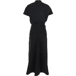 Black High Neck Dress in Cady for Women
