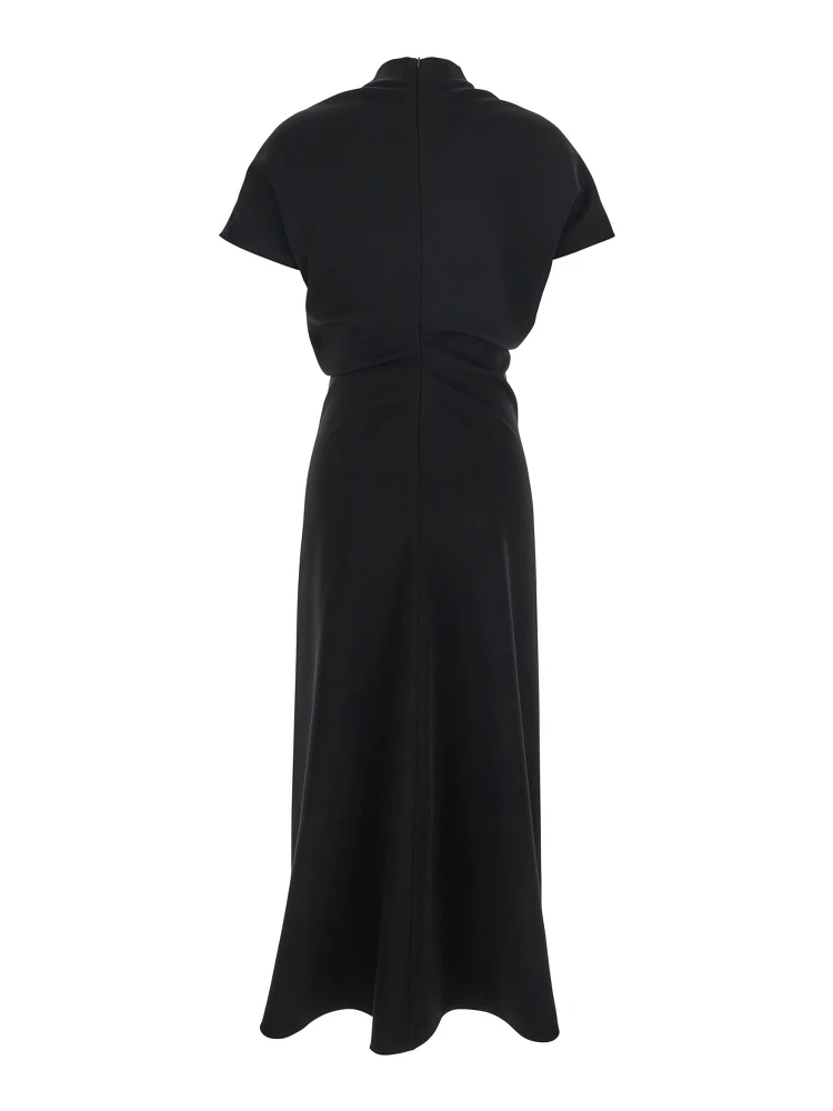 Black High Neck Dress in Cady for Women alternative