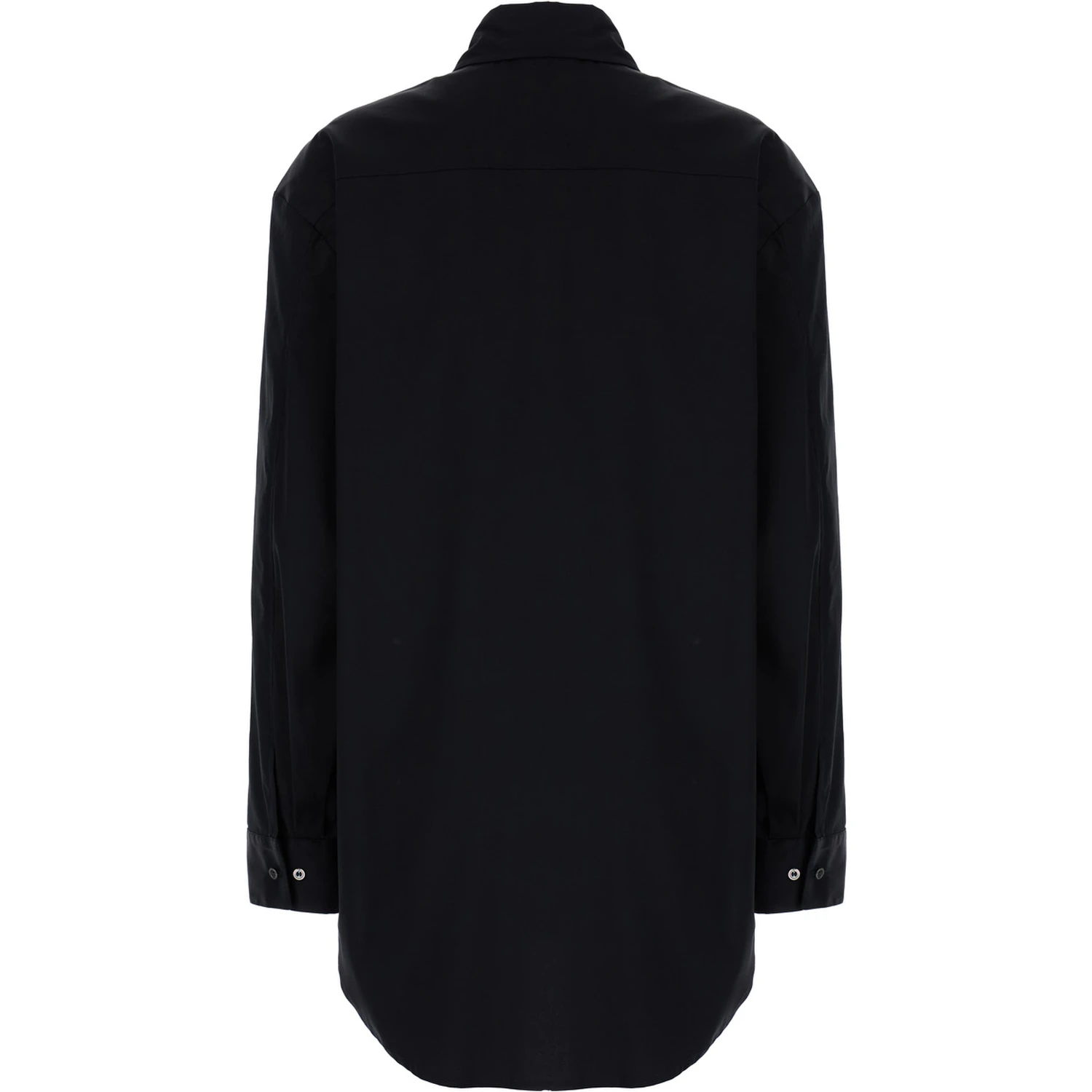 Oversized Black Shirt in Cotton Woman