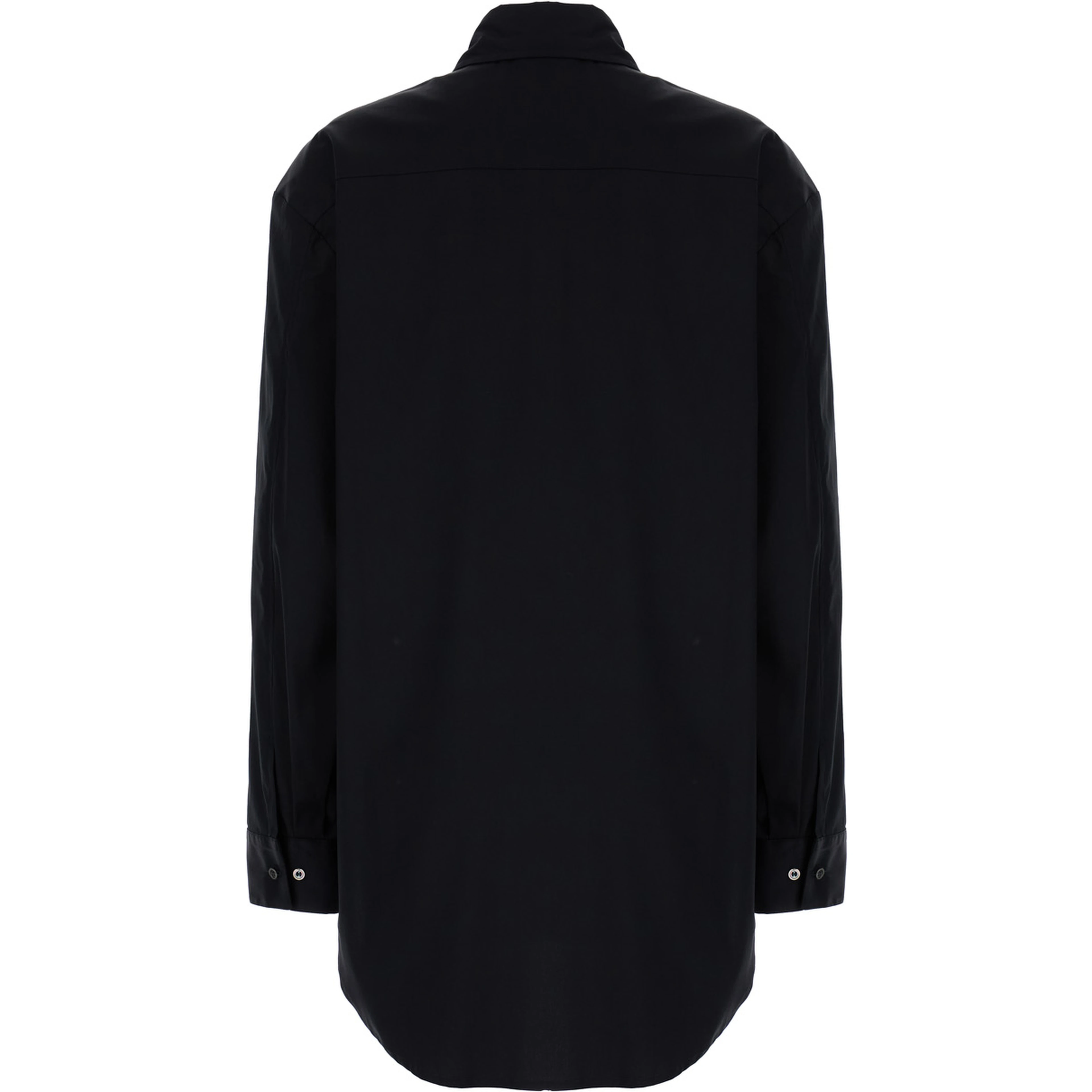 Oversized Black Shirt in Cotton Woman