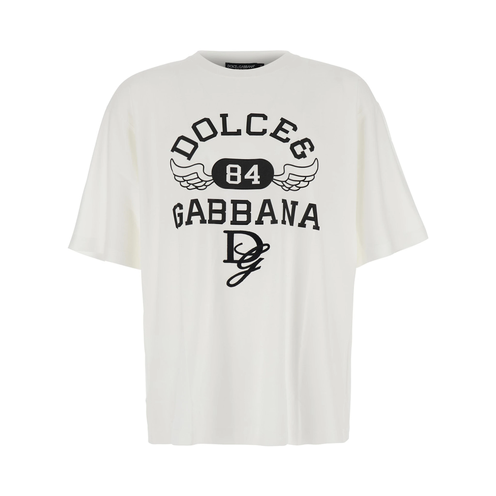 White Oversize T-Shirt with Maxi Logo on the Front in Cotton Man