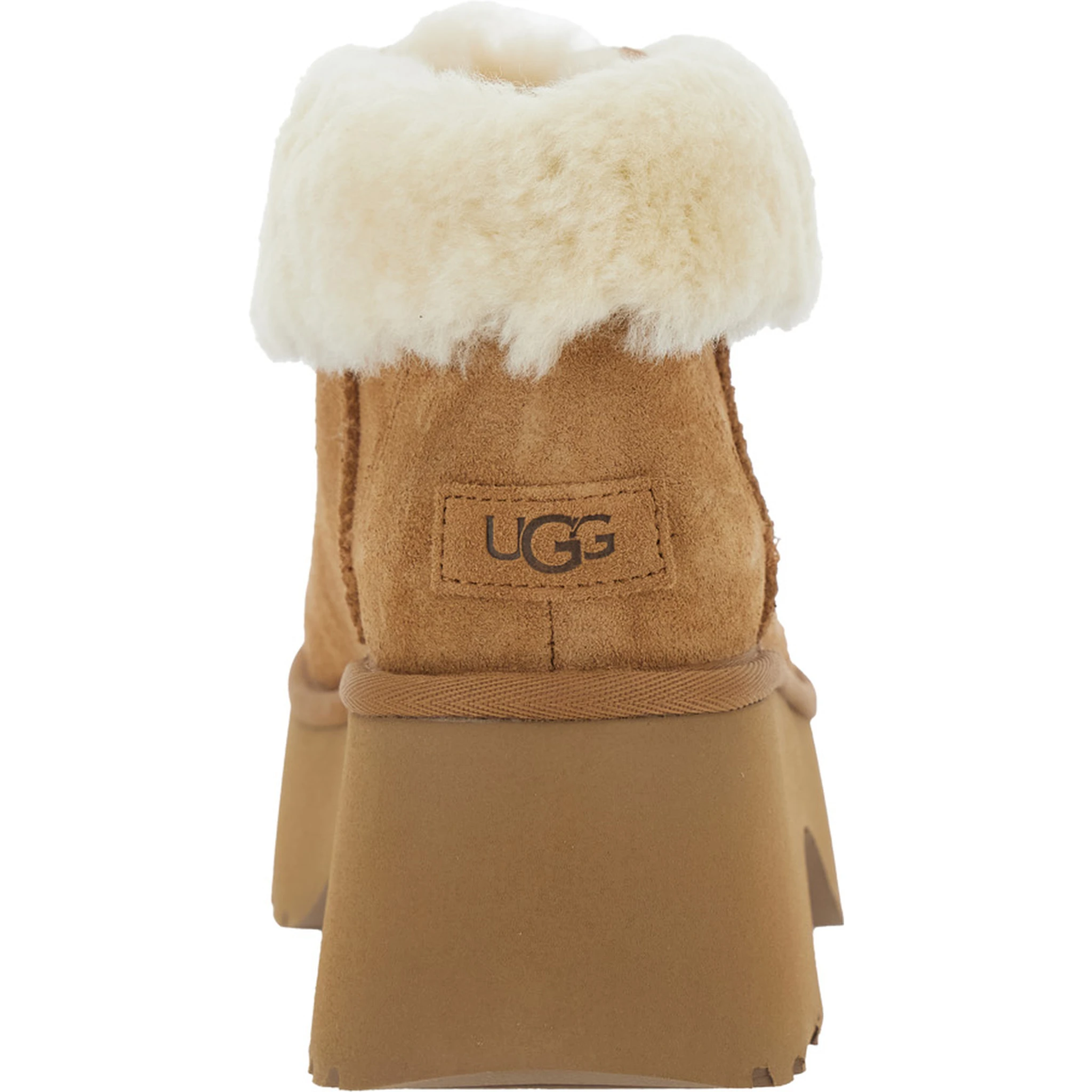 Esmee Beige Ankle Boots with Fur Detailing and Platform in Suede Woman