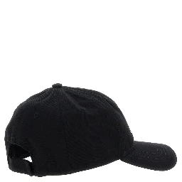 Black Baseball Cap with Logo Lettering on the Front in Cotton Boy
