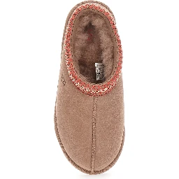 Tasman Beige Mules with Embossed Logo in Suede Woman