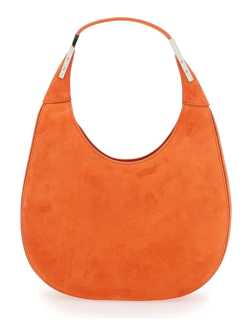 حقيبة فلورنس الصغيرة البرتقالية ذات الفتحة العلوية من الجلد المدبوغ للنساء