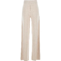 Mortitz Beige Trousers with Elastic Waist in Wool Blend Woman