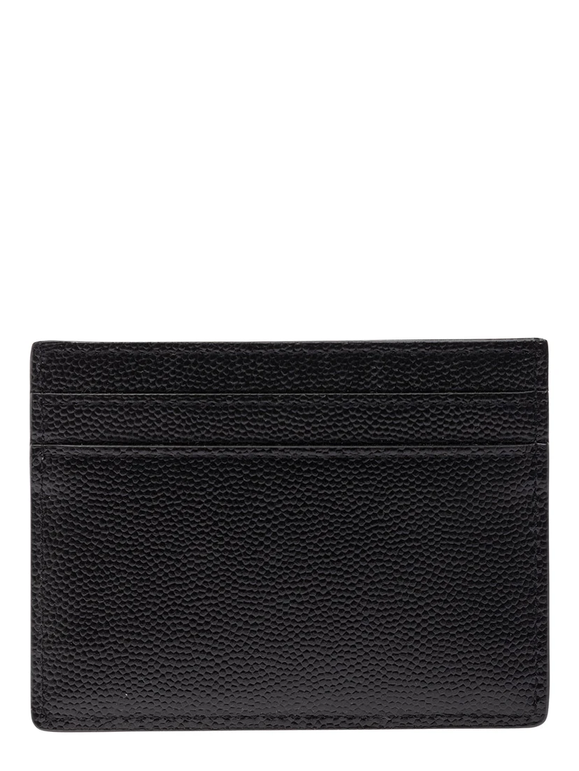 Black Card-Holder with Tonal Cassandre in Grain de Poudre Leather Man