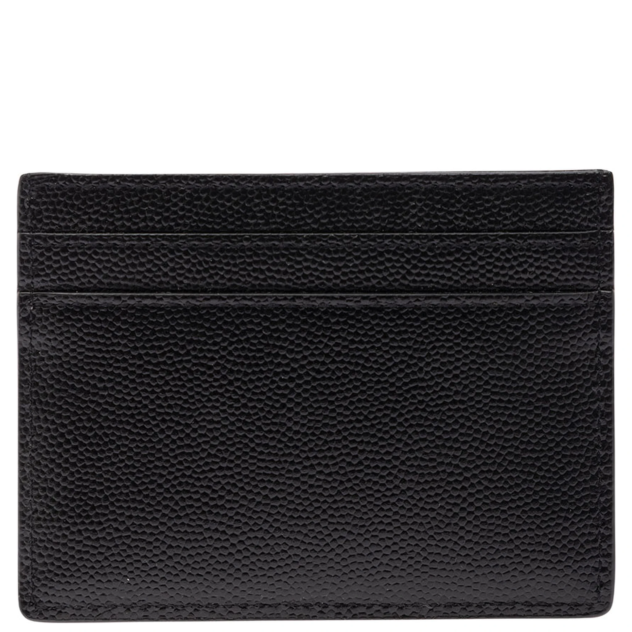 Black Card-Holder with Tonal Cassandre in Grain de Poudre Leather Man