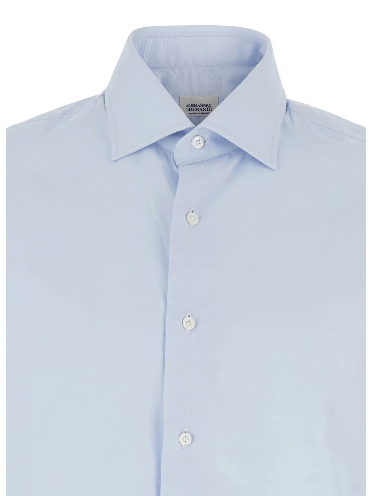Light Blue Shirt with Classic Collar in Cotton Man alternative