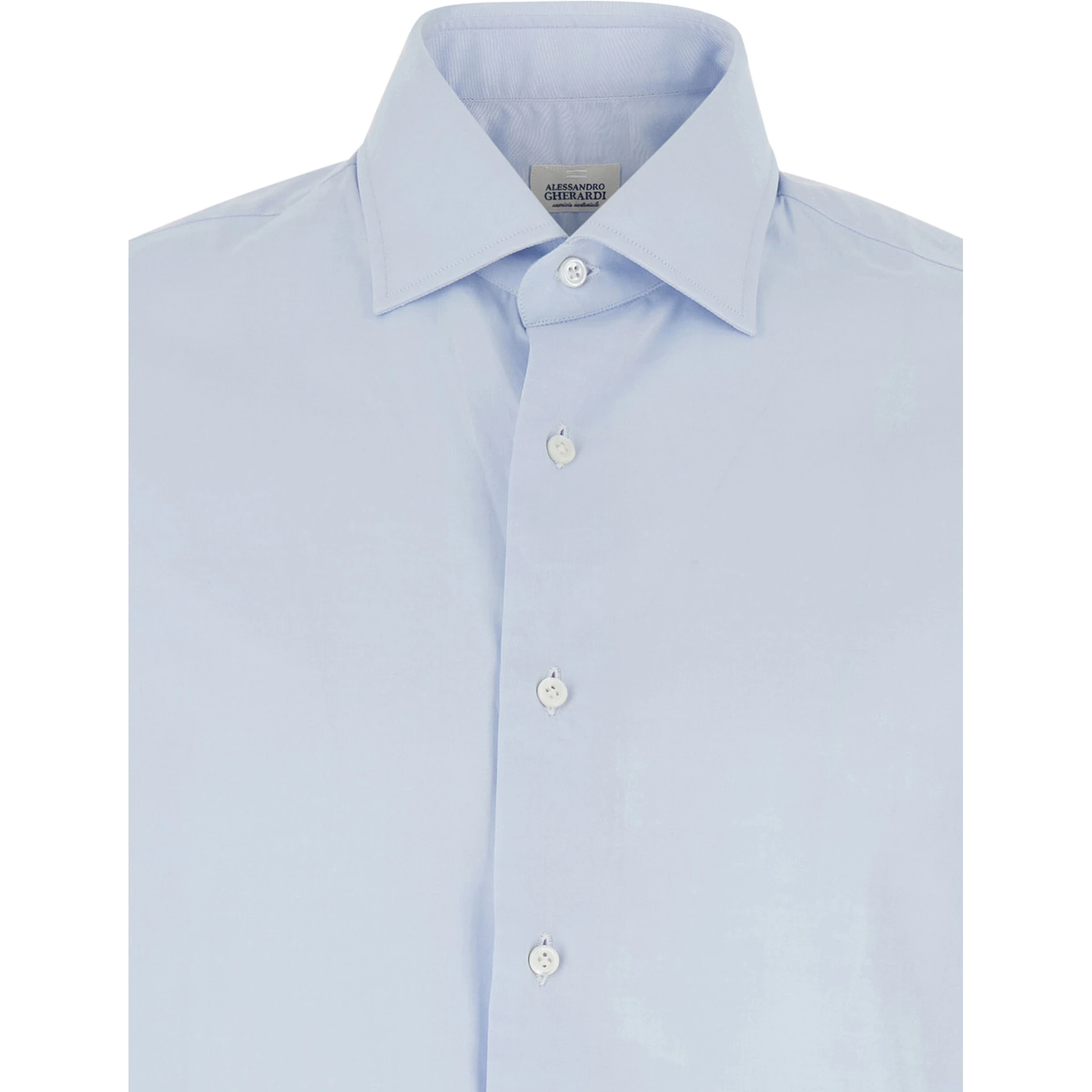 Light Blue Shirt with Classic Collar in Cotton Man