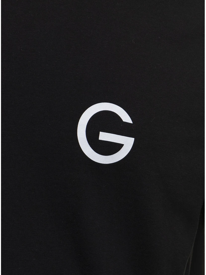 Black Cotton T-shirt with Logo print Gaudenzi Woman