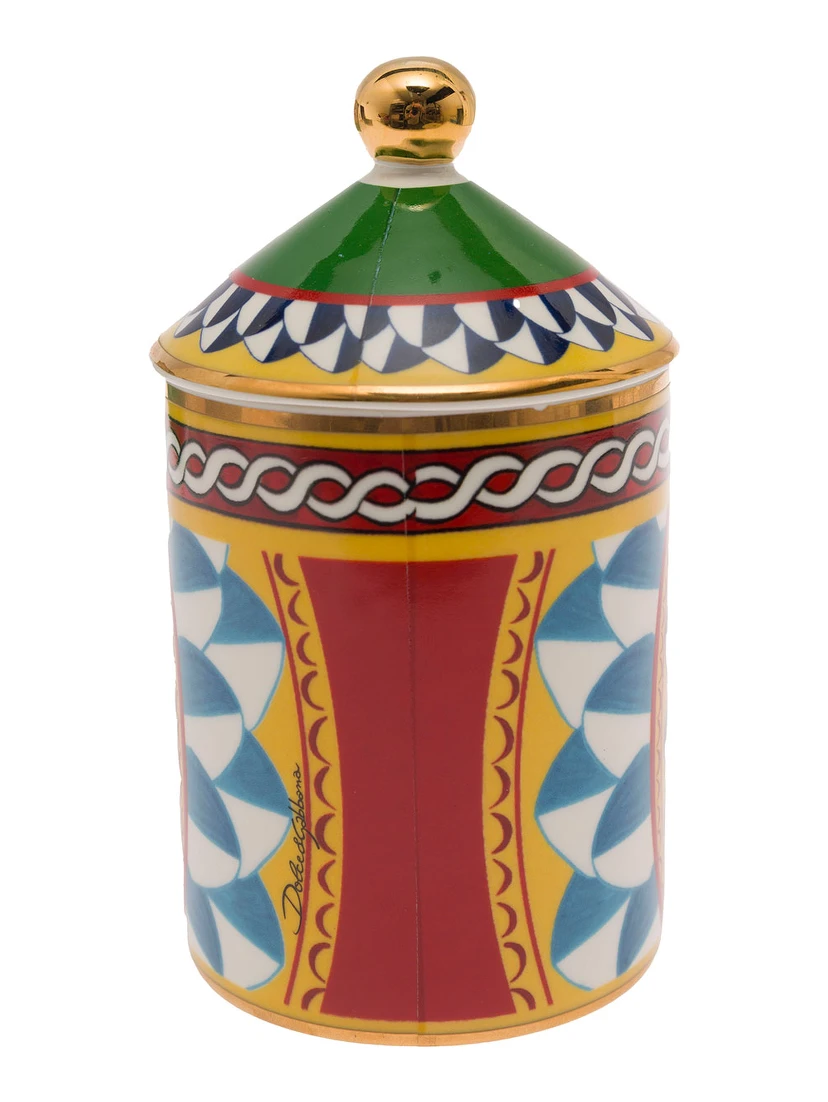 Wild Jasmine Scented Candle with Lid and Carretto Print