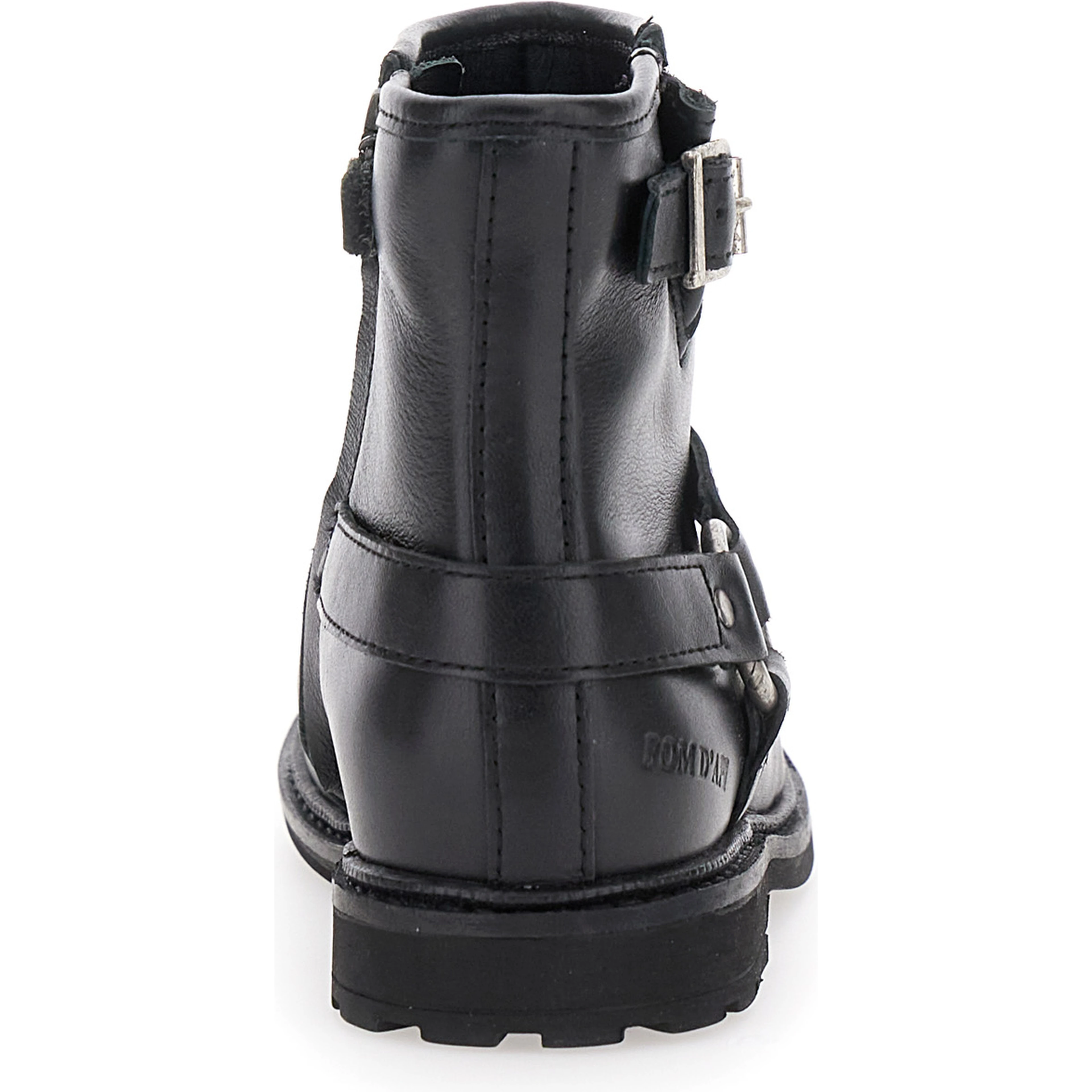 Black Ankle Boots with Harness Detail in Rubber Girl