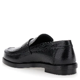 Black Slip-On Loafers in Leather Man