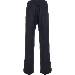 بنطال أزرق بتفاصيل شبكية من قماش GG رجالي