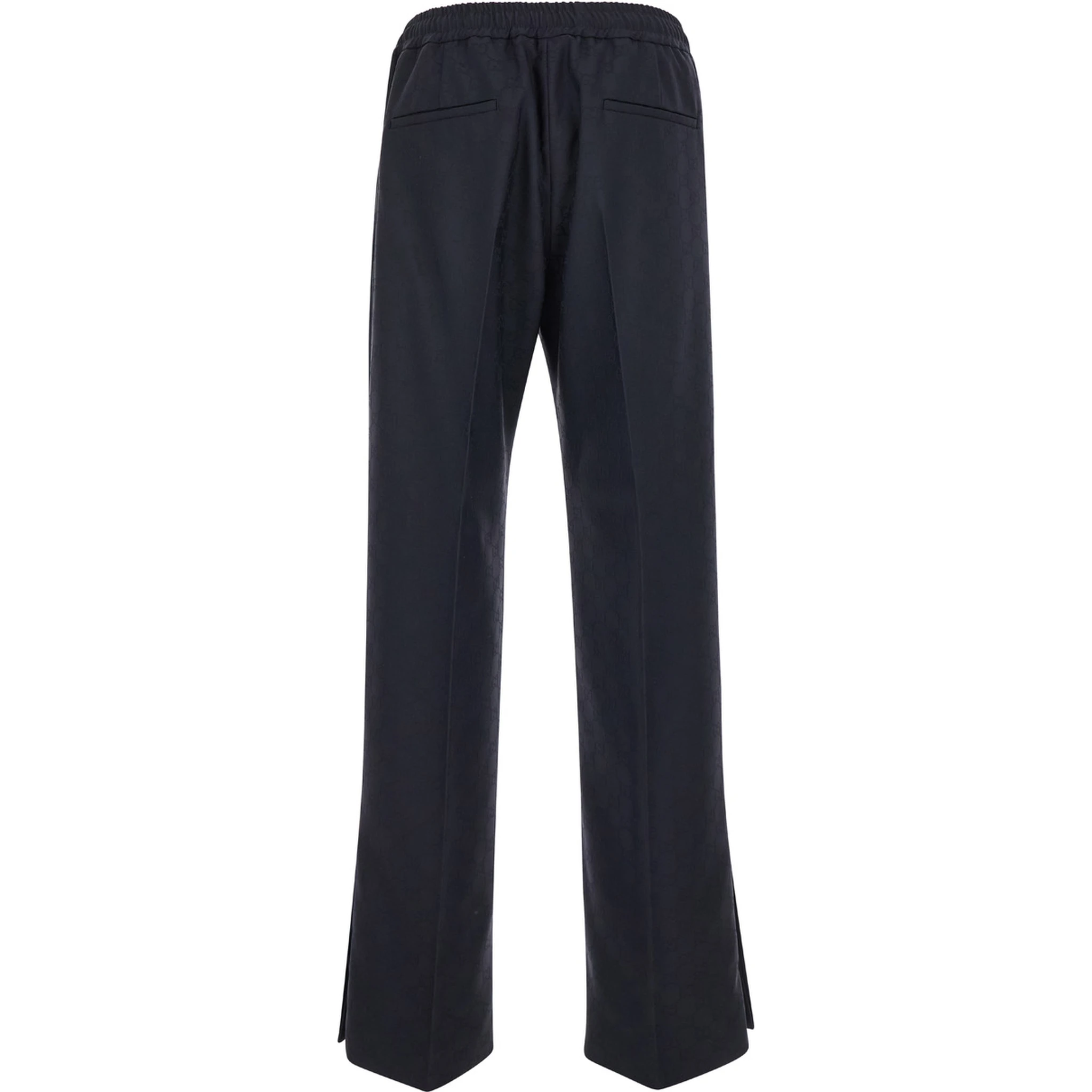 بنطال أزرق بتفاصيل شبكية من قماش GG رجالي