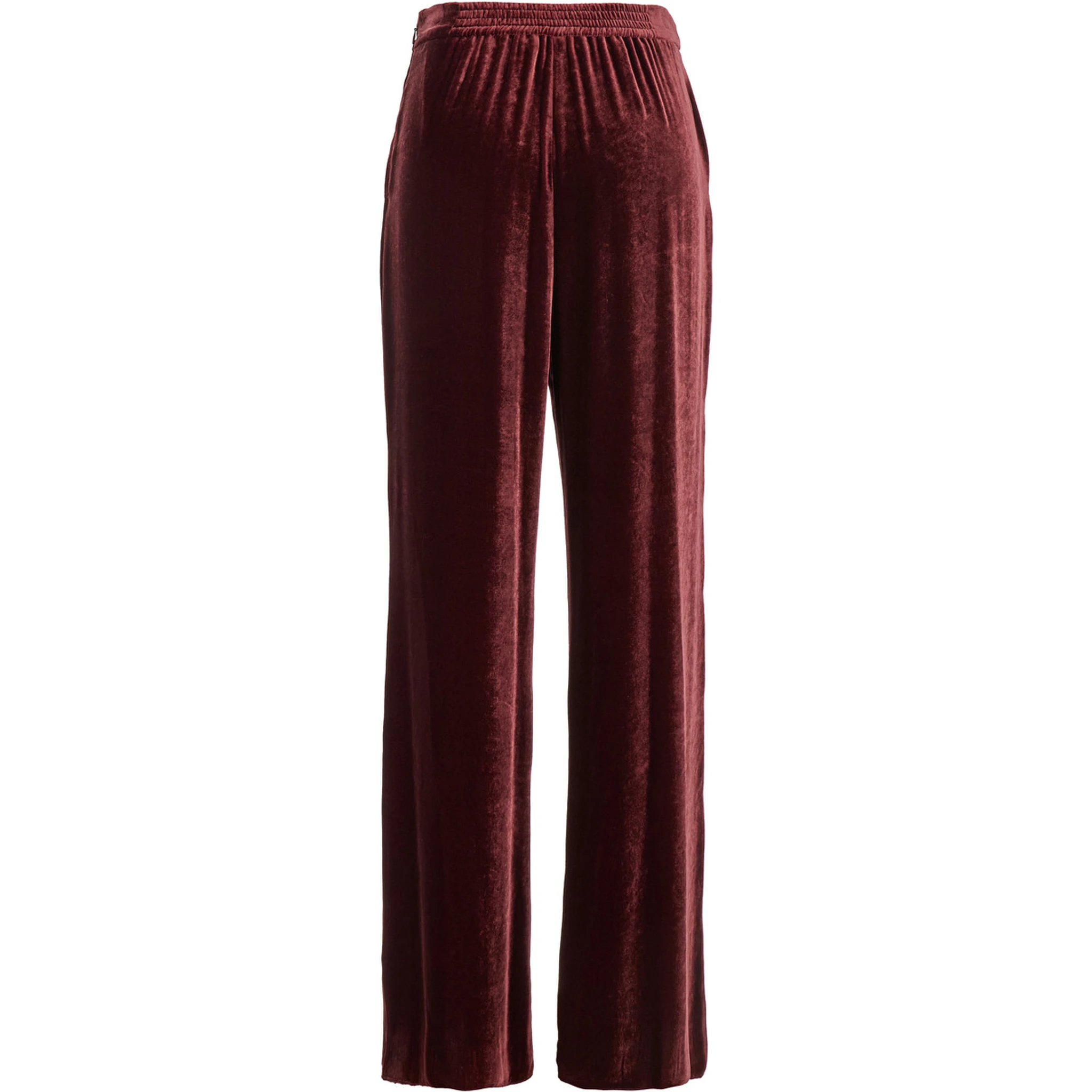 Red Pants with Elastic Waistband in Velvet Woman