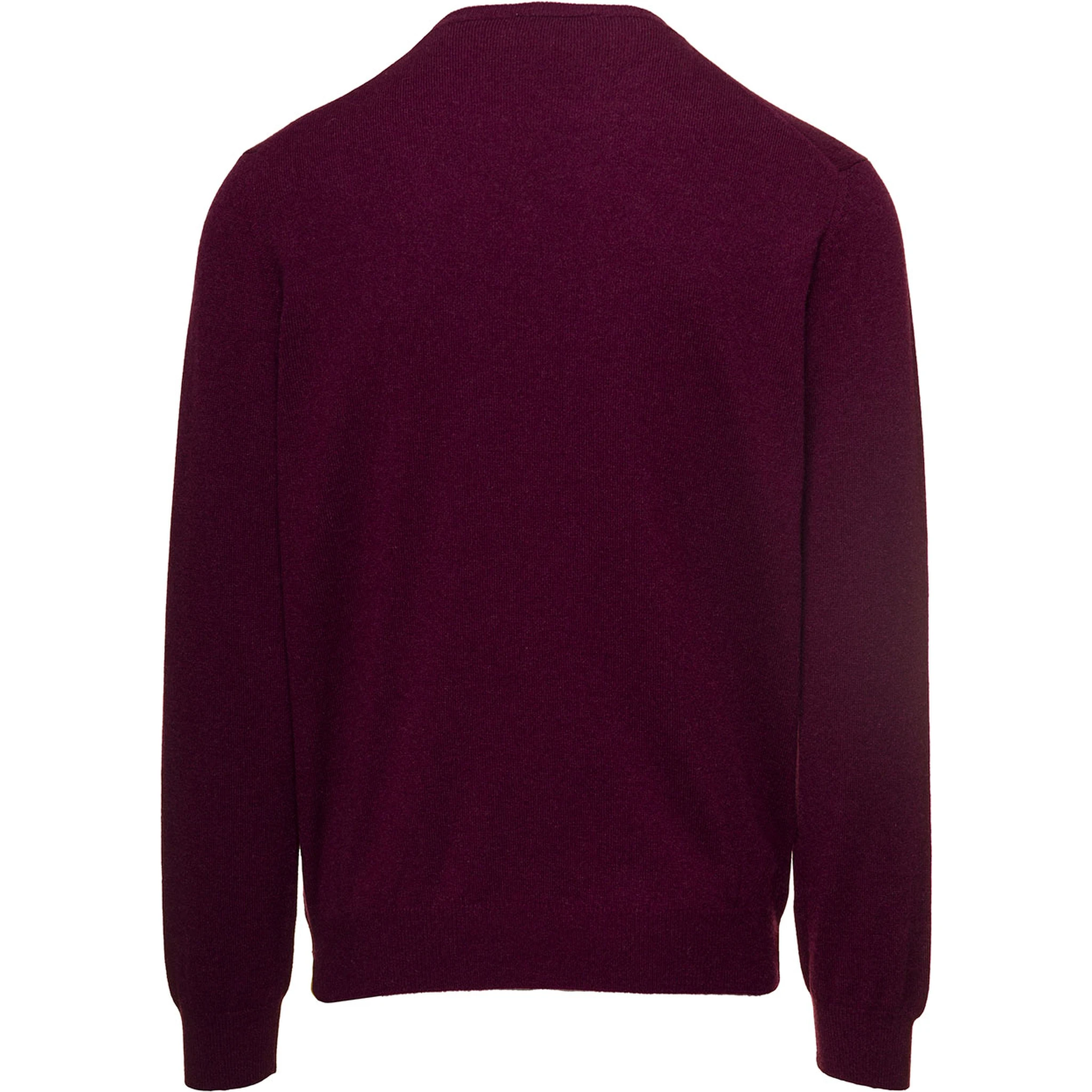 Purplish Red Crewneck Sweater In Cashmere Man Gaudenzi