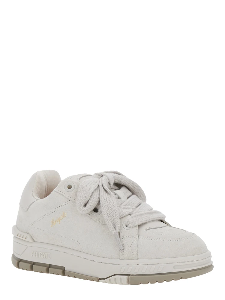 Area Haze White Low Top Sneakers with Laminated Leather in Leather Blend Woman alternative