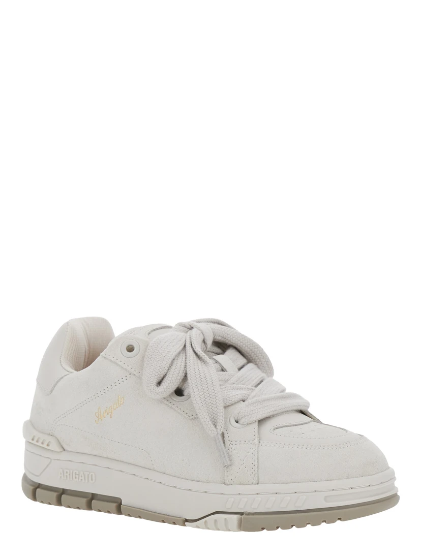 Area Haze White Low Top Sneakers with Laminated Leather in Leather Blend Woman
