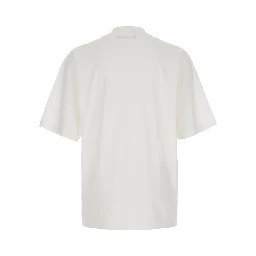 White Oversize T-Shirt with Maxi Logo on the Front in Cotton Man